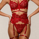 Ensemble de lingerie cinq pièces - MOON Rouge
